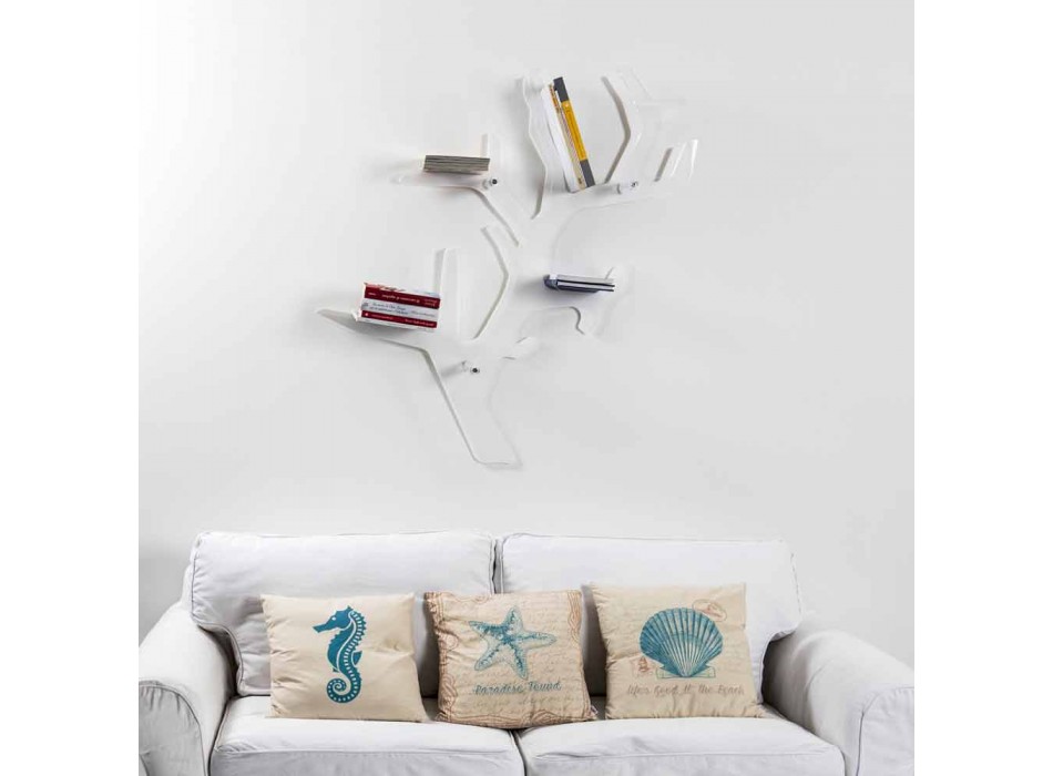 Modernes Bücherregal mit weißem Design von Carol, hergestellt in Italien Viadurini