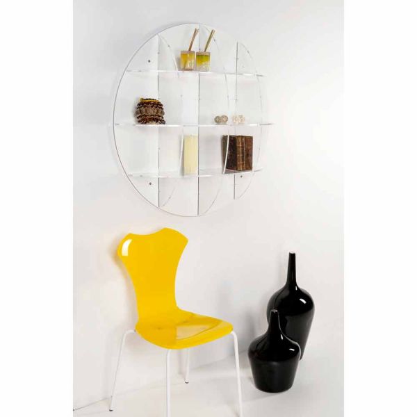 Bücherregal aus weißem bücherregal gio mit modernem design, hergestellt in italien