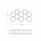 Schieben Sie Hexa-farbiges Wandbücherschrank in Italien Viadurini