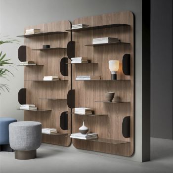 Wandbücherregal aus furniertem Holz Made in Italy - Bonaldo Blabla