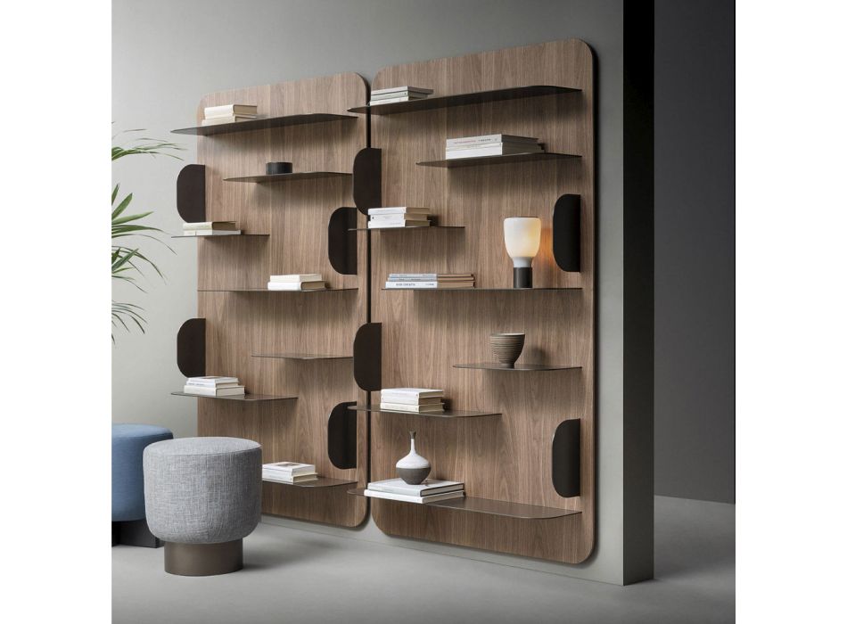 Wandbücherregal aus furniertem Holz Made in Italy - Bonaldo Blabla