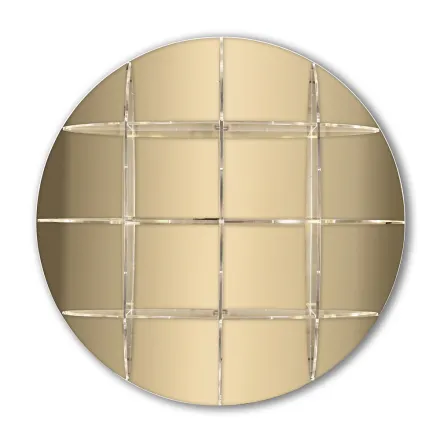 Rundes Wand-Bücherregal aus goldenem oder silbernem Plexiglas Made in Italy - Lizzy Viadurini