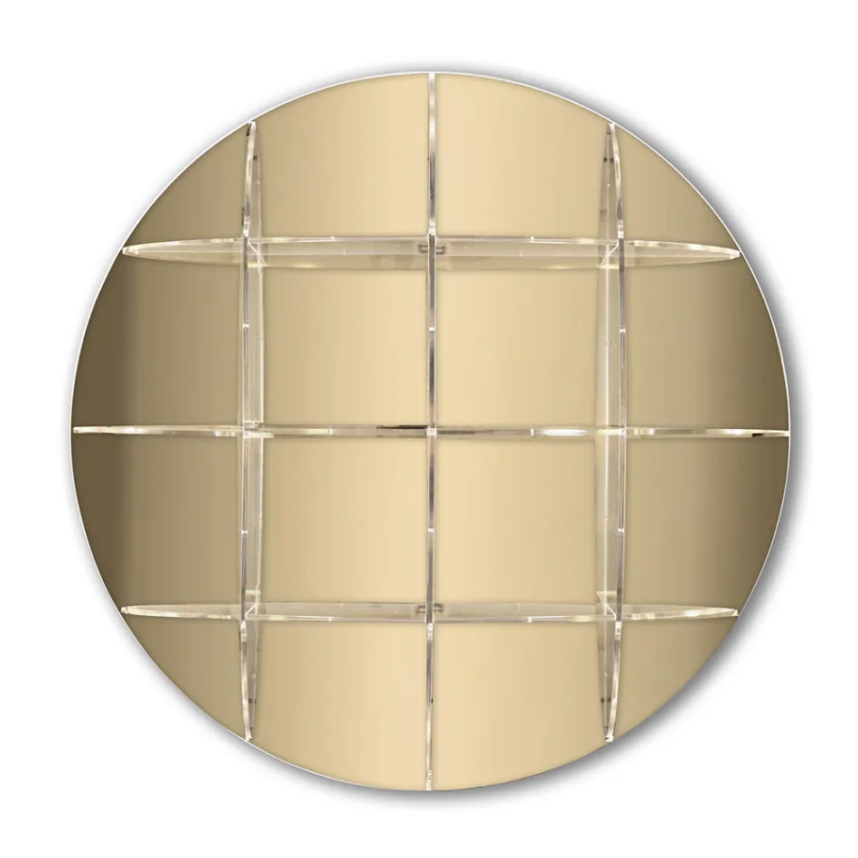 Rundes Wand-Bücherregal aus goldenem oder silbernem Plexiglas Made in Italy - Lizzy Viadurini