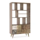 Bücherregal für Wohnzimmer aus Mangoholz und recycelten Homemotion-Türen - Auriel Viadurini