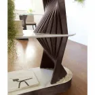 Design Floor Bücherregal aus Holz mit Steinzeugoberteilen Made in Italy - Aspide Viadurini