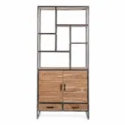 Homemotion Boden Bücherregal aus lackiertem Stahl mit Holzregalen - Zompo Viadurini