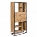 Homemotion - Goliath Floor Bücherregal aus Akazienholz und lackiertem Stahl