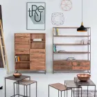 Bodenregal im Industriestil aus Stahl und Holz Homemotion - Zompo Viadurini