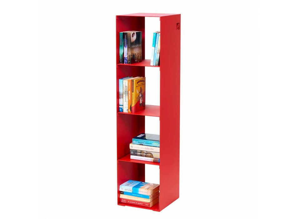 Schwarzes, rotes, weißes oder graues Eisen Modernes Boden Bücherregal Made in Italy - Pls Viadurini