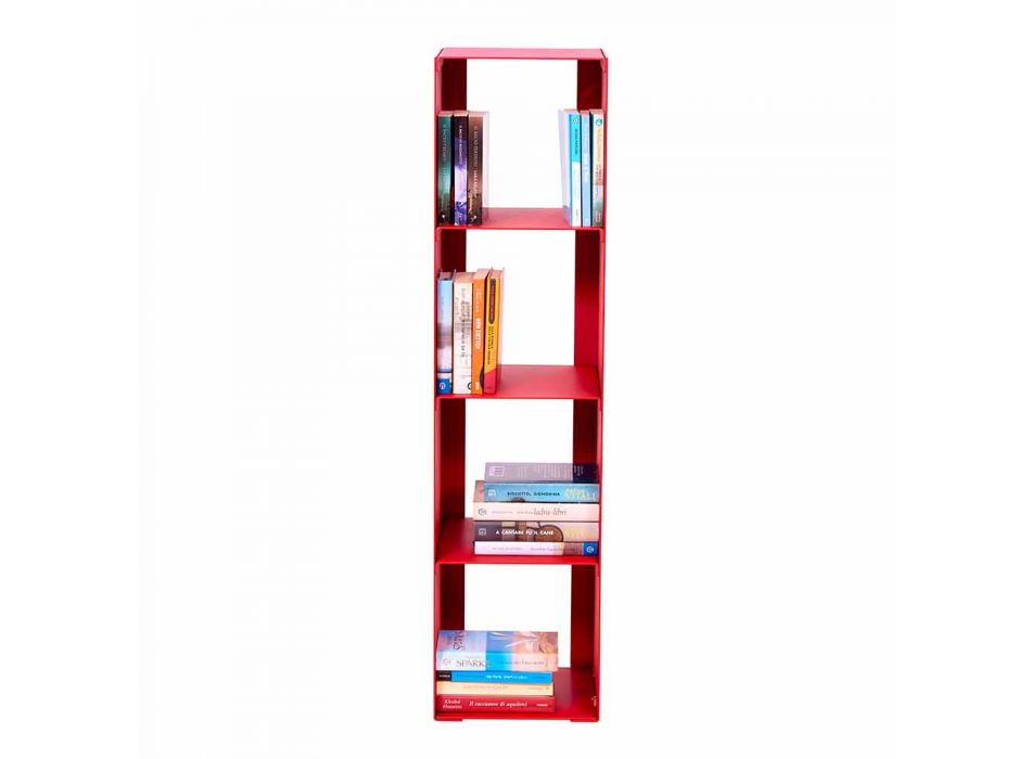 Schwarzes, rotes, weißes oder graues Eisen Modernes Boden Bücherregal Made in Italy - Pls Viadurini