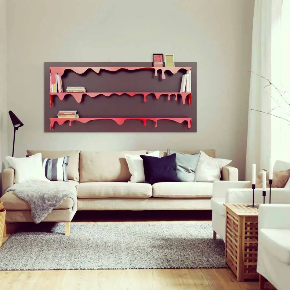 Library Motiv Kolata 186x86 (3 Böden) Mabele Viadurini