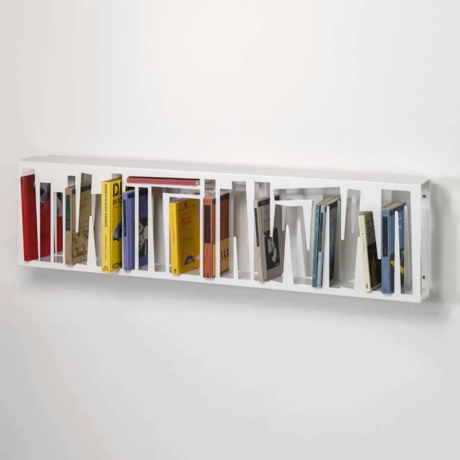 Modernes Design Wand Bücherregal aus Weißmetall Made in Italy - Bolivia Viadurini