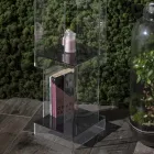 Freistehendes Bücherregal aus transparentem oder geräuchertem Acrylglas - Icaria Viadurini