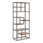 Homemotion Industrial Style Bücherregal aus lackiertem Stahl und Holz - Zompo Viadurini