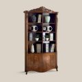 Bücherregal aus Bassano-Walnussholz mit Intarsien und Türen Made in Italy - Commodo