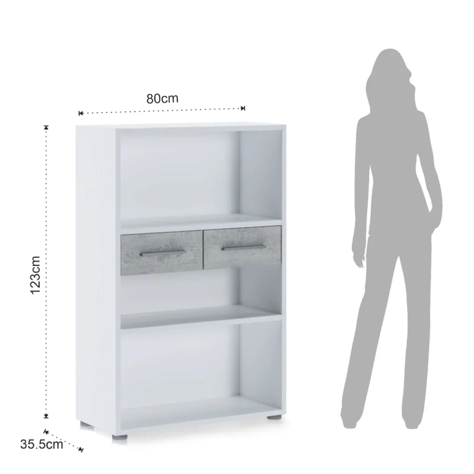 Melaminbeschichtetes Bücherregal aus Holz in verschiedenen Größen – Zinn Viadurini