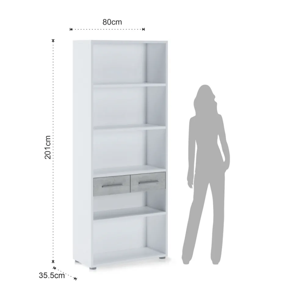 Melaminbeschichtetes Holzbücherregal in verschiedenen Größen – Zinn Viadurini