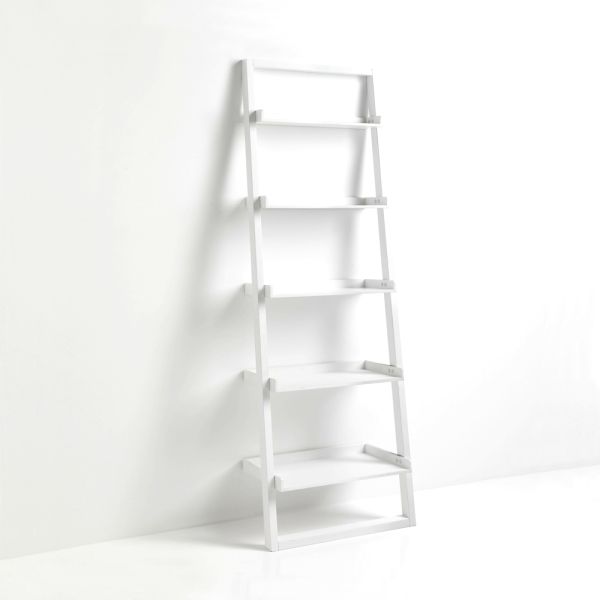 Bücherregal aus mattweiß lackiertem mdf mit 5 regalen – cadmium