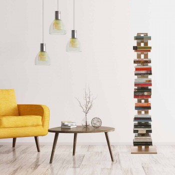 Modernes Säulen-Bücherregal Zia Ortensia aus Buchenholz made in Italy
