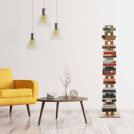 Modernes Säulen-Bücherregal Zia Ortensia aus Buchenholz made in Italy Viadurini