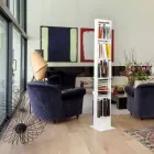 Modernes Bücherregal mit Weißmetallregalen Made in Italy - Bolivia Viadurini