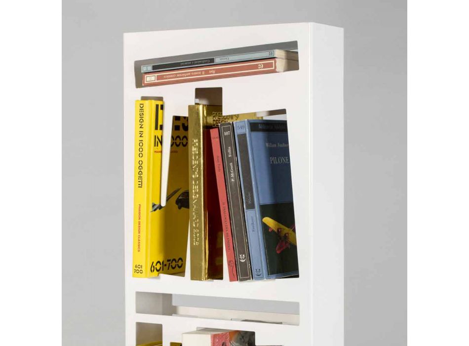 Modernes Bücherregal mit Weißmetallregalen Made in Italy - Bolivia Viadurini