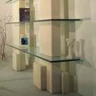Modulares Bücherregal in Stein und Glas modernen Design Poplia Viadurini