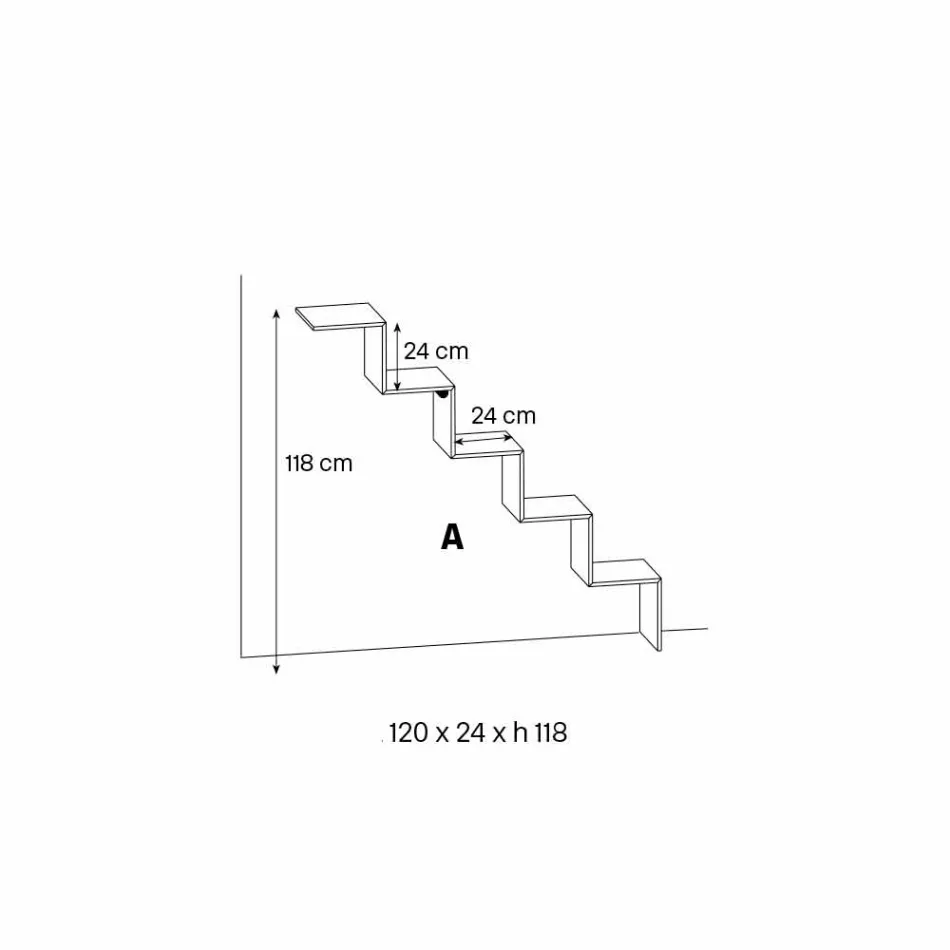 Bücherregal für Objekte an der Wand Original Design in Glasleiter - Volano Viadurini