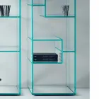 Einspaltiges Bücherregal aus extra klarem oder Rauchglas für Wohnzimmer - Linzy Viadurini