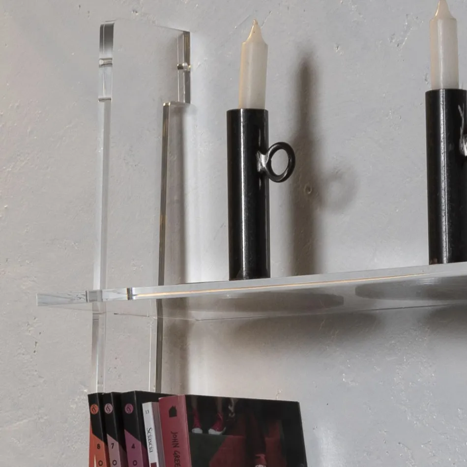 Wohnzimmer Bücherregal aus transparentem Acrylglas 2 Größen - Parotta Viadurini