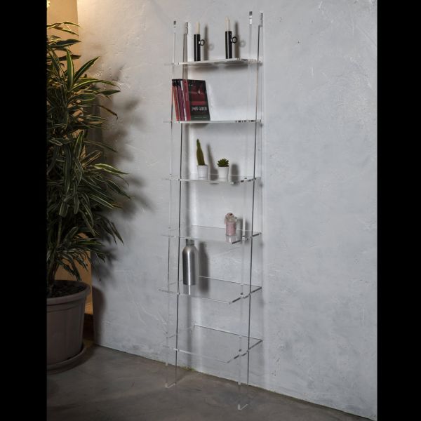Wohnzimmer bücherregal aus transparentem acrylglas 2 größen - parotta