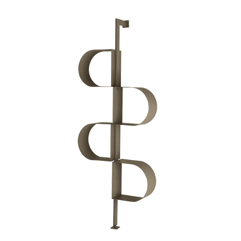 Fatima Vertikales Bücherregal aus lackiertem Metall mit verstellbaren Beinen Viadurini