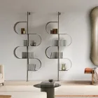 Fatima Vertikales Bücherregal aus lackiertem Metall mit verstellbaren Beinen Viadurini