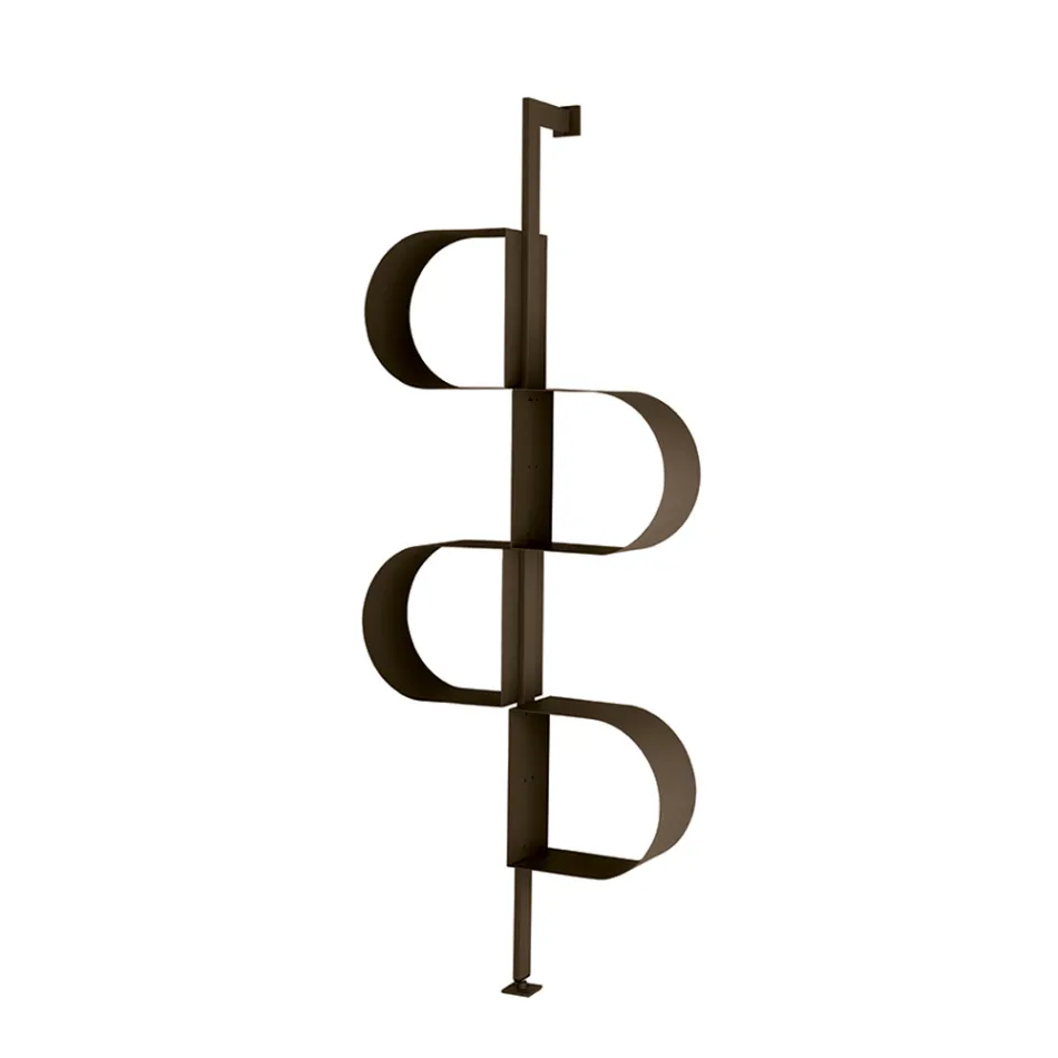 Fatima Vertikales Bücherregal aus lackiertem Metall mit verstellbaren Beinen Viadurini