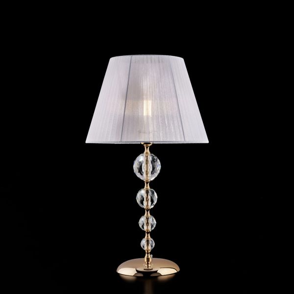 Vergoldete eisen- und kristalllampe mit in italien gefertigtem lampenschirm – madrid