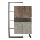 Sideboard 2 Türen 2 Schubladen aus Mangoholz und Stahl Homemotion - Signorino Viadurini