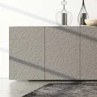 Sideboard 4 Türen aus schlammlackiertem MDF mit Flachrelief Made in Italy - Lolla Viadurini