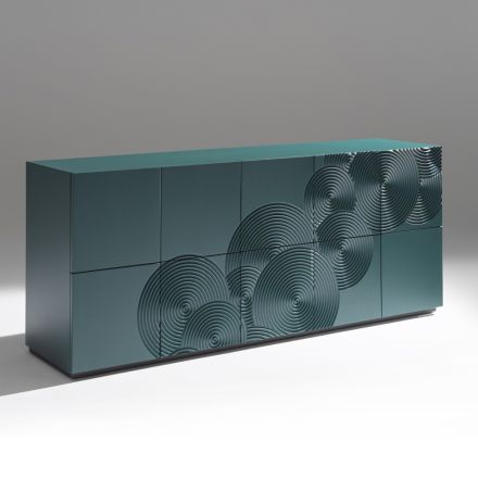 Sideboard mit 5 Türen aus lackiertem MDF mit handgravierter und veredelter Dekoration – Krabbe Viadurini