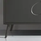 Dreitüriges Sideboard aus Melamin und MDF mit Metallgestell, hergestellt in Italien - Rialto Viadurini