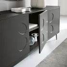 Dreitüriges Sideboard aus Melamin und MDF mit Metallgestell, hergestellt in Italien - Rialto Viadurini