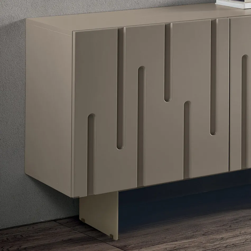 Sideboard mit 2 Push-Pull-Türen aus MDF, hergestellt in Italien - Fabrizia Viadurini