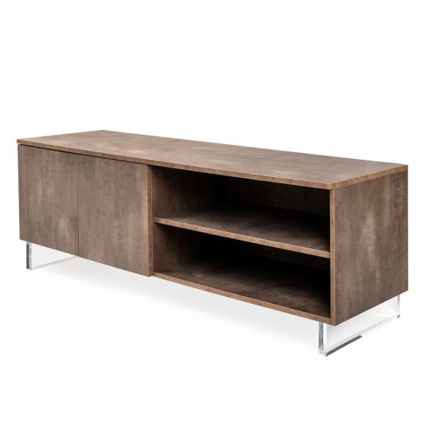 Sideboard mit 2 türen und 2 seitlich offenen fächern aus melamin, hergestellt in italien – maus