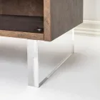 Sideboard mit 2 Türen und 2 seitlich offenen Fächern aus Melamin, hergestellt in Italien – Maus Viadurini
