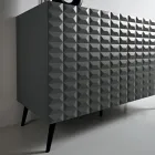 Sideboard mit 2 Türen aus MDF, lackiert mit PVC-Beschichtung, hergestellt in Italien - Dorotea Viadurini