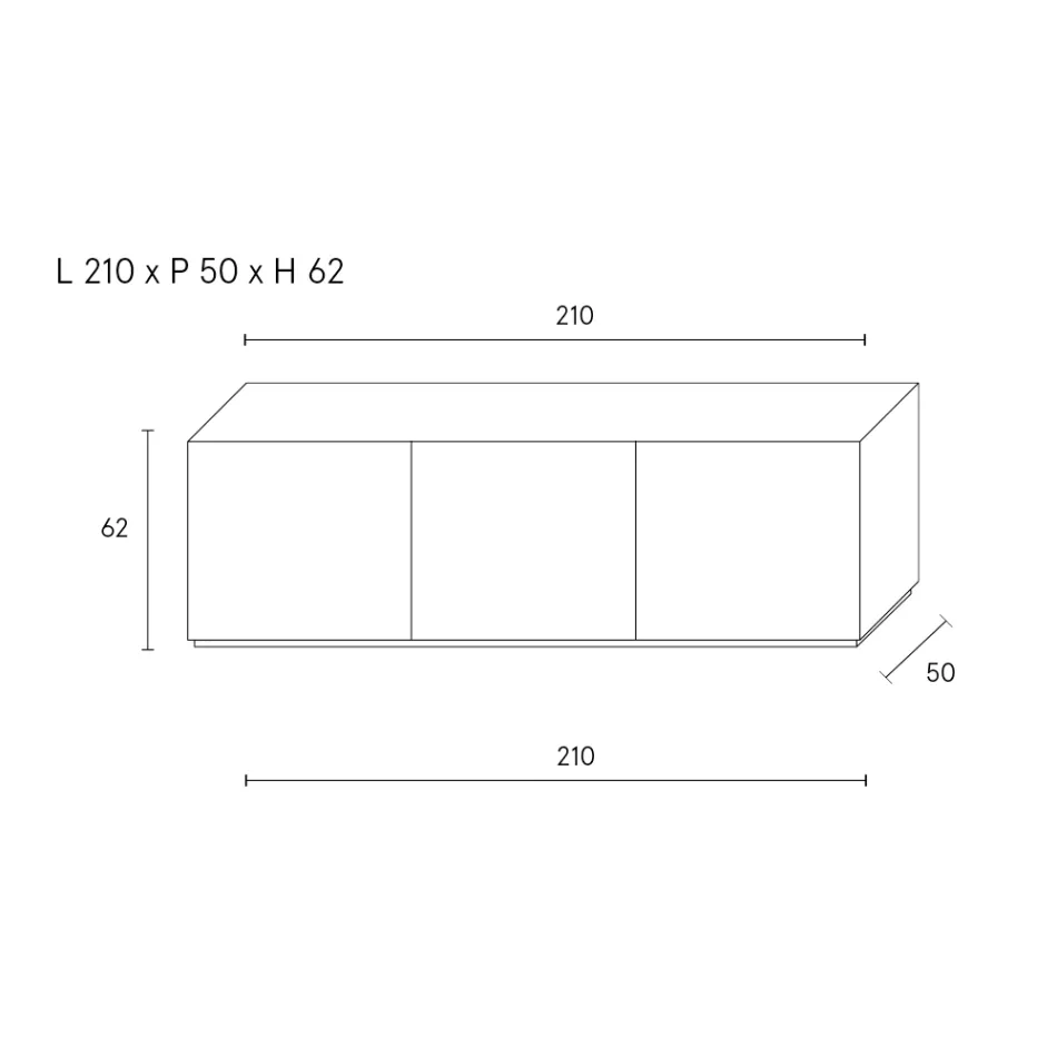 Sideboard mit 3 Türen und 3 Einlegeböden, Dekor aus Gussaluminium - Scorpion Viadurini
