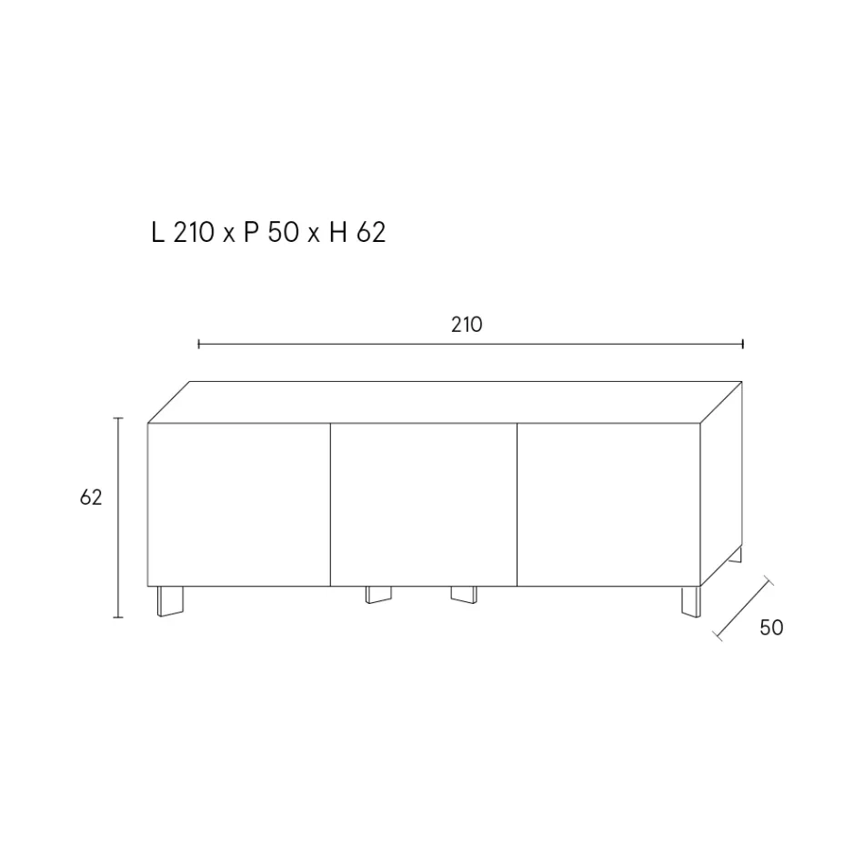 Sideboard mit 3 Türen aus lackiertem Holz-Agglomerat - Ariete Viadurini