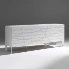 Sideboard mit 3 Türen aus lackiertem Holz-Agglomerat - Ariete Viadurini