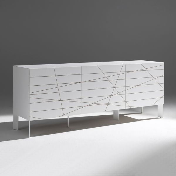 Sideboard mit 3 türen aus lackiertem holz-agglomerat - ariete
