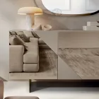 Sideboard mit 3 lackierten MDF-Türen mit Spiegelglasabdeckung - Diletta Viadurini