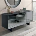 Sideboard mit 3 Spiegelglastüren und Metallgestell - Eleonora